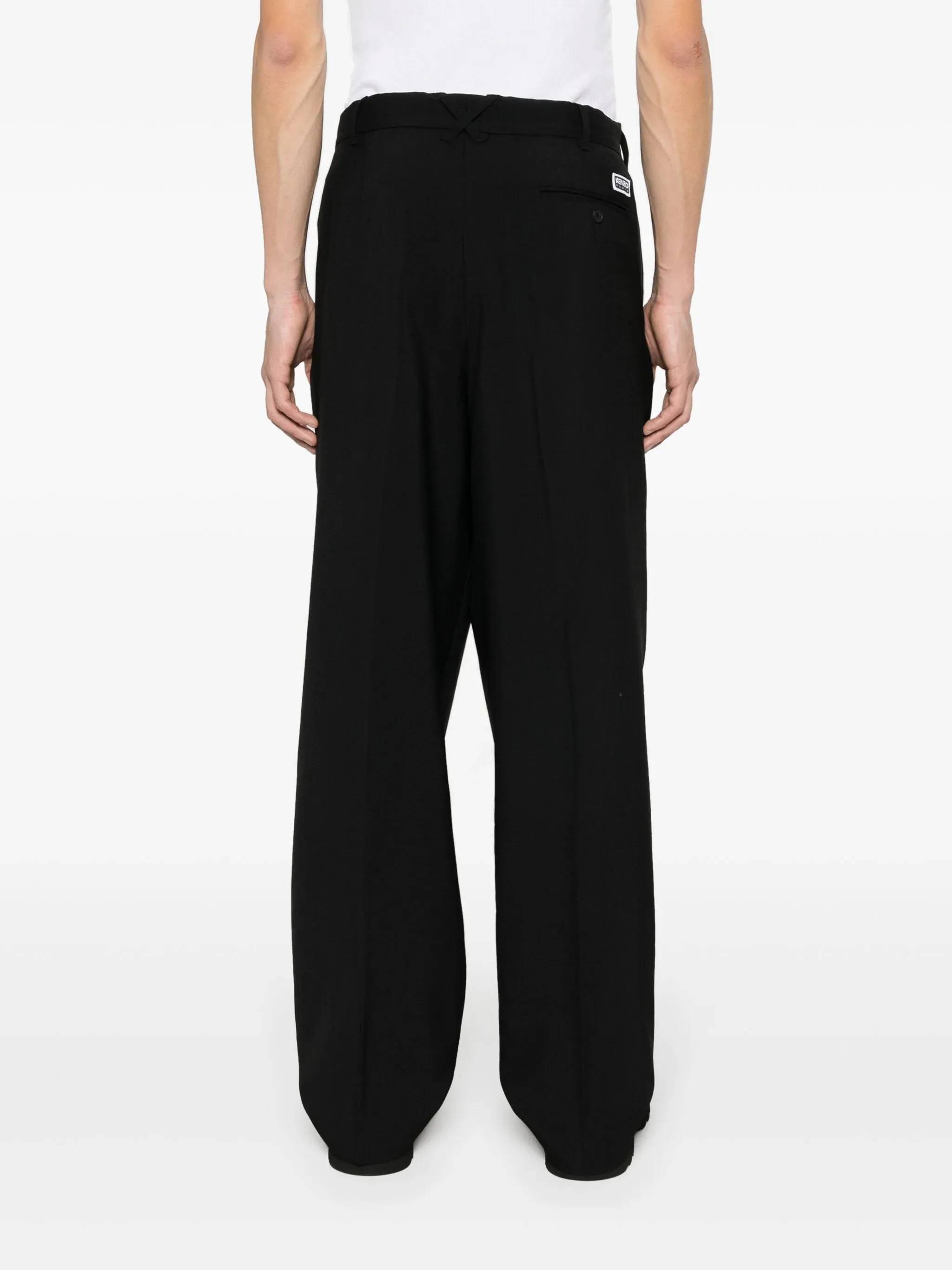 Wool Pleated Tailored Trousers
