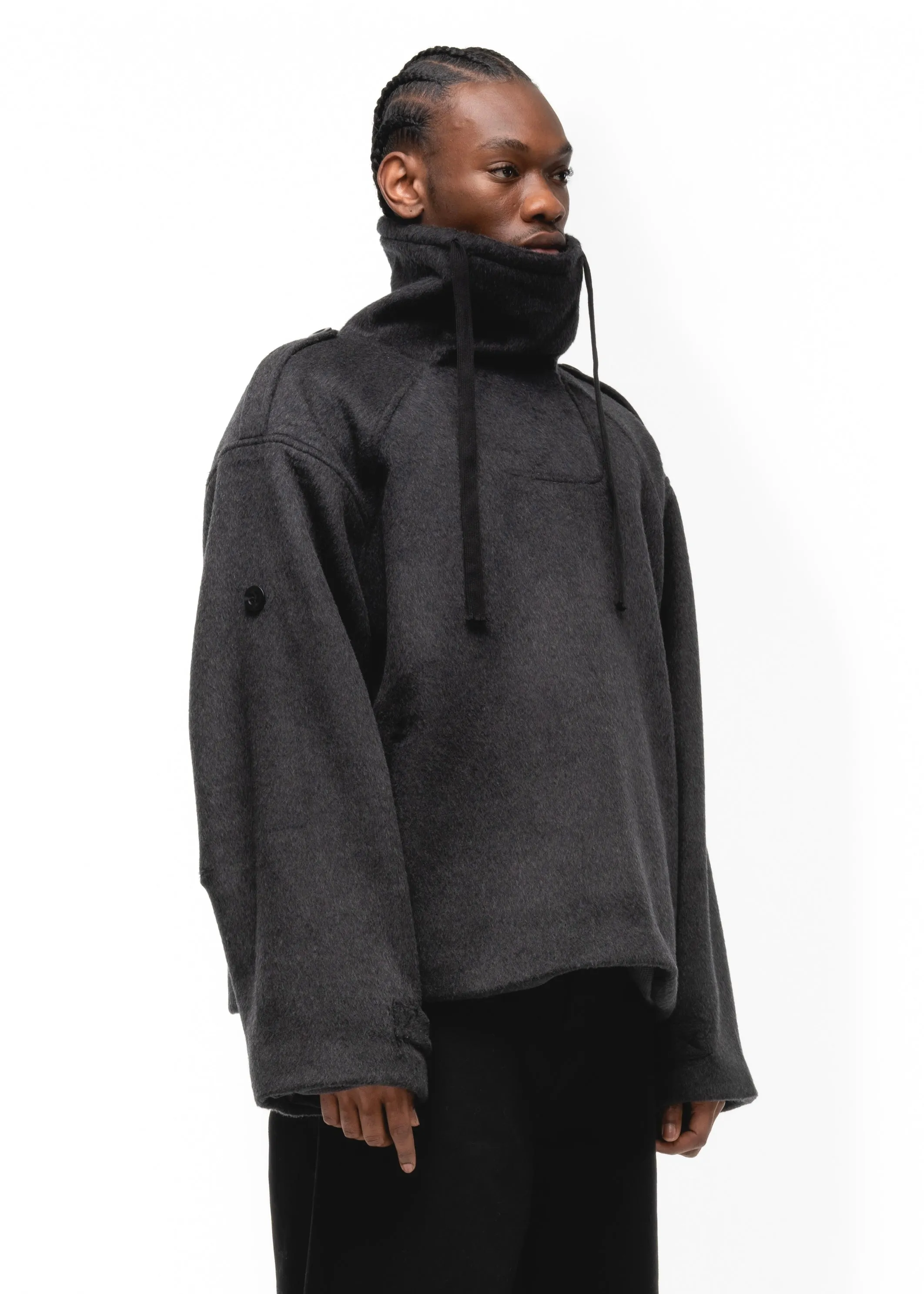 WOOL SWEATER JACKET GREY